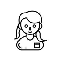 Girl Thinking icon in vector. Logotype vector