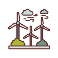 Wind Turbines icon in vector. Logotype vector