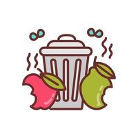 residuos frutas icono en vector. logotipo vector