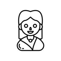 Adventurous Girl icon in vector. Logotype vector