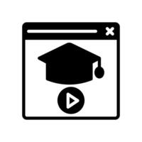 educación vídeo icono en vector. logotipo vector