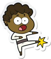 sticker of a cartoon man gasping in surprise png