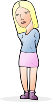 cartoon woman waiting png