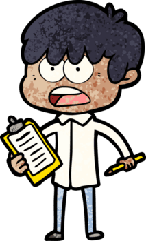 menino de desenho animado preocupado png