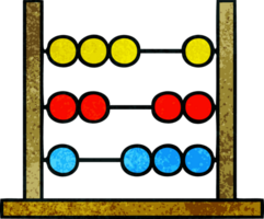 retro grunge texture cartoon of a maths abacus png