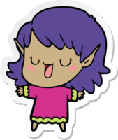 pegatina de una niña elfa de dibujos animados png