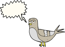 hand drawn speech bubble cartoon pigeon png