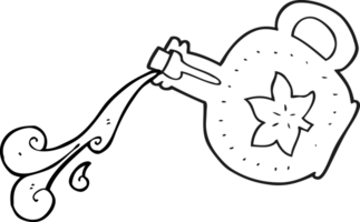 hand drawn black and white cartoon maple syrup png