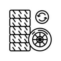 Tire Disposal icon in vector. Logotype vector