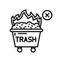 Burning Waste icon in vector. Logotype vector