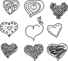 Vector Heart shape valentine scribbles