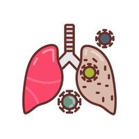 Smoked Lungs icon in vector. Logotype vector