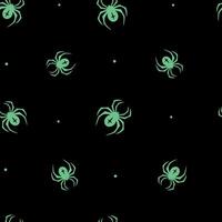 Neon spiders seamless pattern vector illustration.