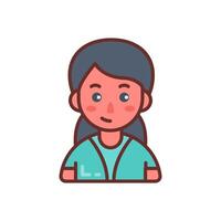 Shy Girl icon in vector. Logotype vector