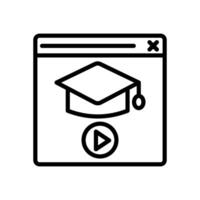 educación vídeo icono en vector. logotipo vector