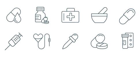 Healthcare equipment medical icon vector.  Icons such as Pills, Tablet, Pain, Painkiller, Aspirin, Health, medicine illustration vector