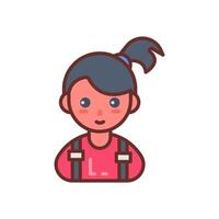 High Ponytail icon in vector. Logotype vector