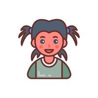 niña estudiante icono en vector. logotipo vector