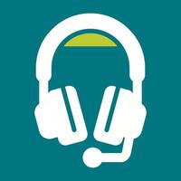 Headphones with Microphone Vector Icon