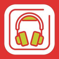 Headphones Square Vector Icon