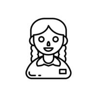 Doméstico niña icono en vector. logotipo vector