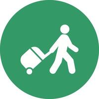 Walking with Luggage Vector Icon