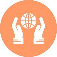 Globe Hand Vector Icon