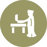 Guard Checking Briefcase Vector Icon