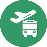 autobús en el icono de vector de aeropuerto