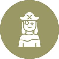 icono de vector de pirata femenino