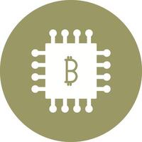 icono de vector de chip bitcoin