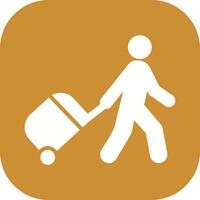 Walking with Luggage Vector Icon