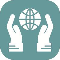 Globe Hand Vector Icon