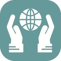 Globe Hand Vector Icon