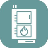 icono de vector de caldera de combustible sólido