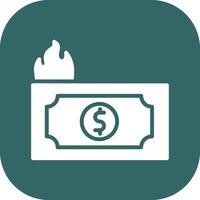 Dollar on Fire Vector Icon