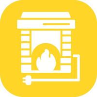 Electric Fireplace Vector Icon