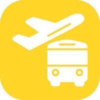 Bus on Airport Vector Icon