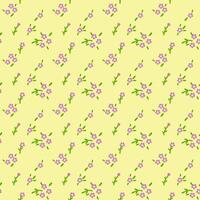 Cute small flower bunch in bright yellow background vector