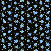 Forget me not seamless pattern vector