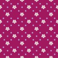 Daisy flower seamless pattern on maroon background vector