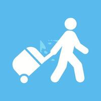 Walking with Luggage Vector Icon