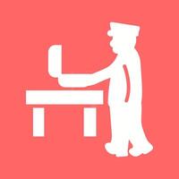 Guard Checking Briefcase Vector Icon