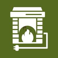 Electric Fireplace Vector Icon