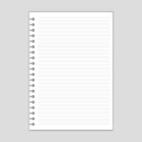 Set white papers. Blank sheets of square and lined paper ready for your message. Vector illustration.