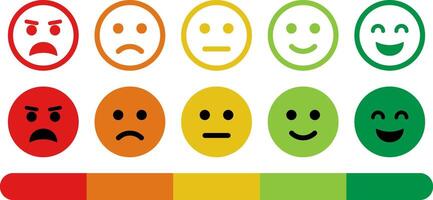 Feedback User Experience Level of Satisfaction Form Rating Emoji. vector