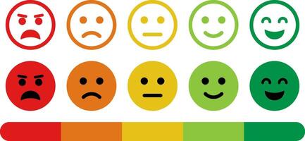 Feedback User Experience Level of Satisfaction Form Rating Emoji. vector