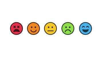 Survey Scale of Customer Satisfaction with Mood Faces Emotion Feedback. vector