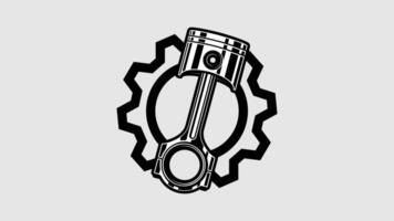 Automobile gear and pistons. Auto services, automobile parts shops, and auto garage Logo. vector