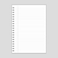 Set white papers. Blank sheets of square and lined paper ready for your message. Vector illustration.